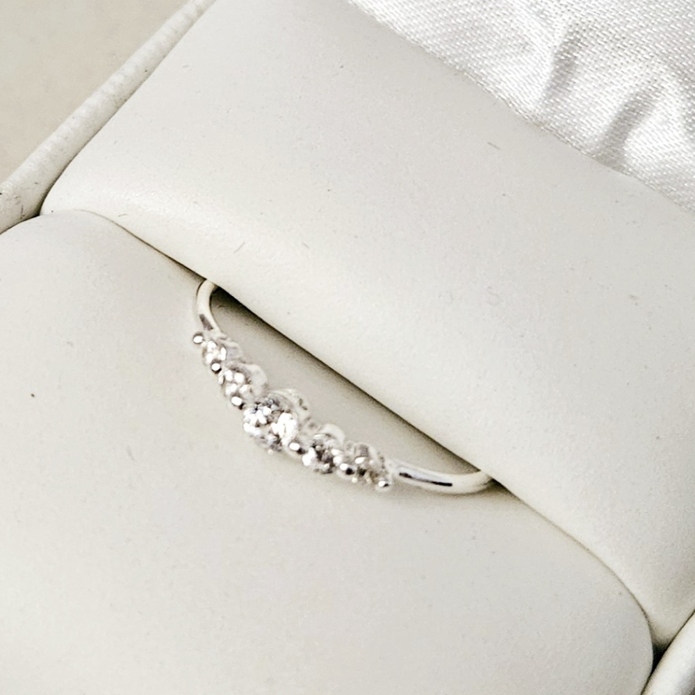 Solid .925 Sterling Silver and Cubic Zirconia Ring